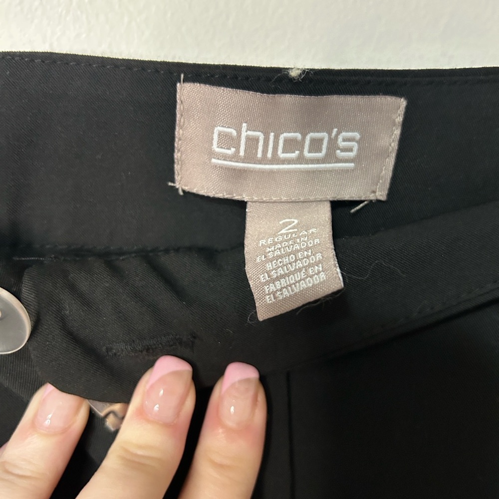 Chico's Elegant Black Straight Leg Pants size 2 (12)‎ - Picture 2 of 8